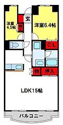 コンダクトレジデンス鳥栖 2LDKの間取図画像