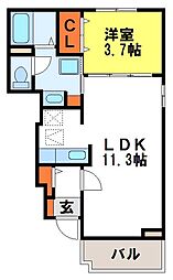 エスフィオーレ 1LDKの間取図画像