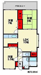 シーナ21大野城 3LDKの間取図画像