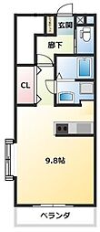 Prevoyance春日岡本 ワンルームの間取図画像