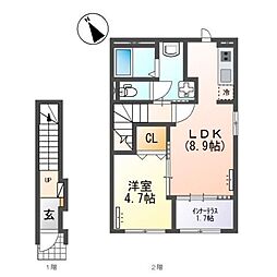 Liv Brancia (リブ ブランシア) 1LDKの間取図画像
