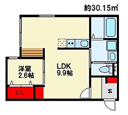 ラシックランテ白木原 Garden Terrace 1LDKの間取図画像