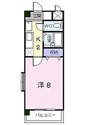 リーブラ都府楼壱番館 1Kの間取図画像