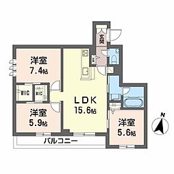 AmiCourt Ohri 3LDKの間取図画像