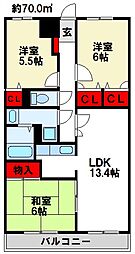 シャトレ弐番館 3LDKの間取図画像