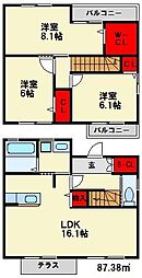 リュエルクールA 3LDKの間取図画像
