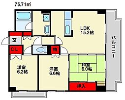 トーレグランデ 3LDKの間取図画像