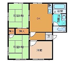 メゾン・ド・ウエストB 3DKの間取図画像