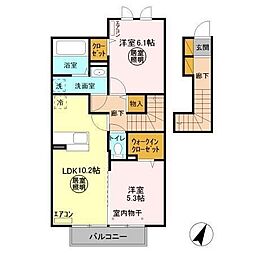 ＴＩＡＲＡIII 2階2LDKの間取り