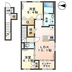 ロートスブルーメ 2LDKの間取図画像