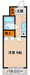 メゾンドアベニール 1Kの間取図画像