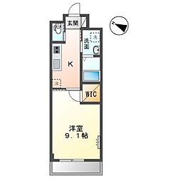 ネオエステージ 1Kの間取図画像