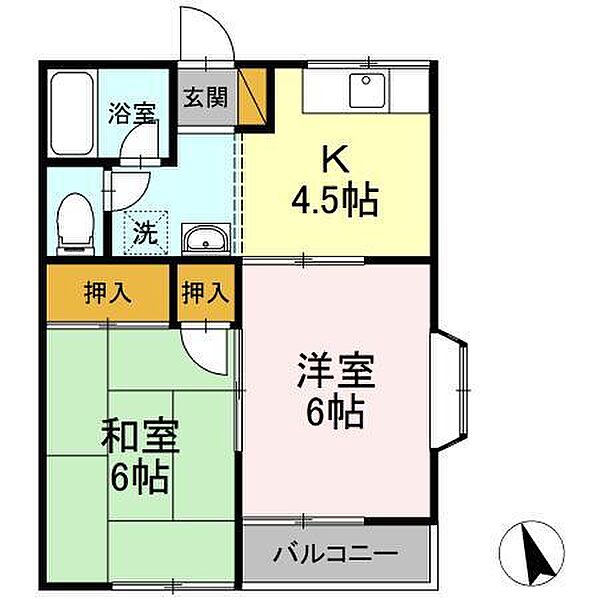 ニュー駅前ハイツ 101｜千葉県袖ケ浦市長浦駅前２丁目(賃貸アパート2K・1階・39.60㎡)の写真 その2