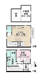 ディアコート松戸 1階1LDKの間取り