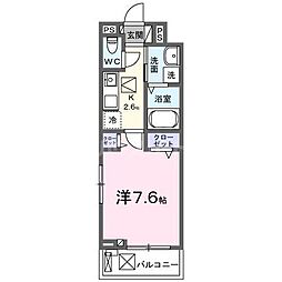 トポリーノ 2階1Kの間取り