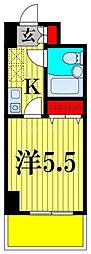 コンフォール小泉 2階1Kの間取り