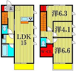エルメゾン五香西 2階3LDKの間取り
