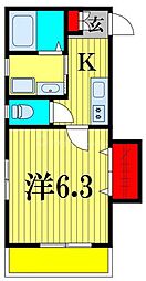 ダウントン・アビー 2階1Kの間取り