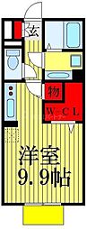 アトリオ 2階ワンルームの間取り