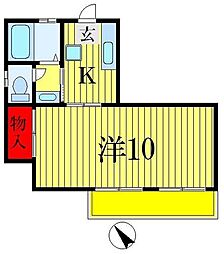 土屋ビル 1Kの間取図画像