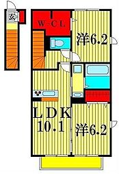 ボナール 2LDKの間取図画像