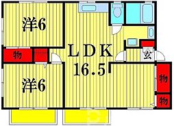 ツインハイム 2LDKの間取図画像