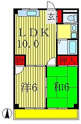 グランビュー戸部 2LDKの間取図画像
