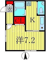 ミッキーハイツ 1Kの間取図画像