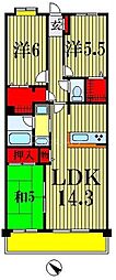 レジディア東松戸 3LDKの間取図画像