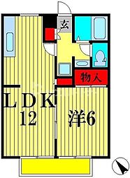 ハイツガーランド 1LDKの間取図画像