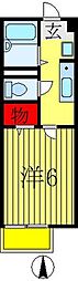ヒルサイドテラス 1Kの間取図画像