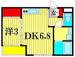 Y-House 1DKの間取図画像