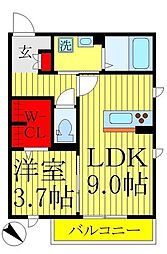 シャルマン 1LDKの間取図画像