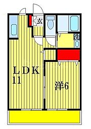 フローリッシュ 1LDKの間取図画像