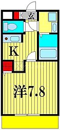 センタービレッジ北松戸 1Kの間取図画像