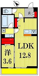 松戸市中根長津町アパート 1LDKの間取図画像