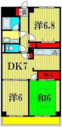 ペアヒルズ大野 3DKの間取図画像