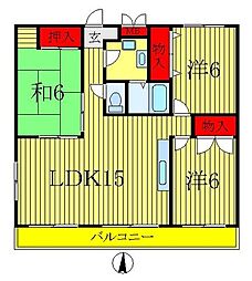 グレース松戸2 3LDKの間取図画像