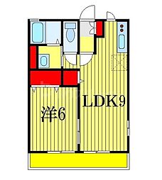 フローリッシュ 1LDKの間取図画像