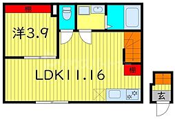リミニ 1LDKの間取図画像