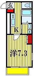 ヒューマンパレス馬橋2 1Kの間取図画像