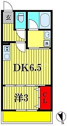 クロレ南流山 1DKの間取図画像