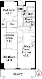 シャルネ95 3DKの間取図画像