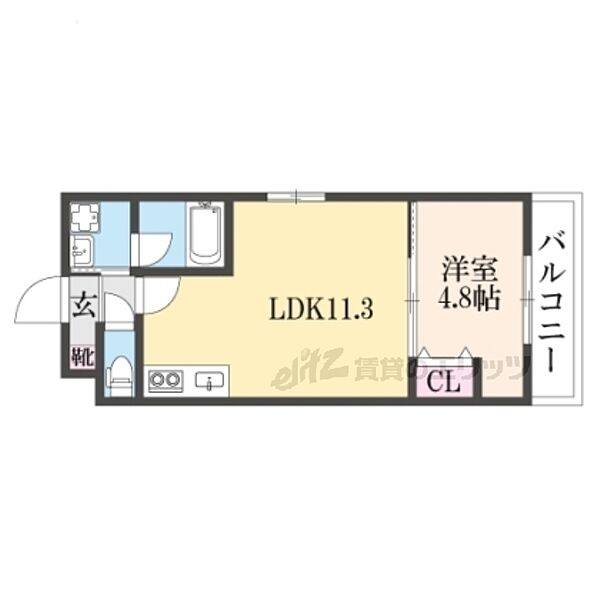 京都府京都市西京区桂上野東町(賃貸マンション1LDK・3階・36.00㎡)の写真 その2