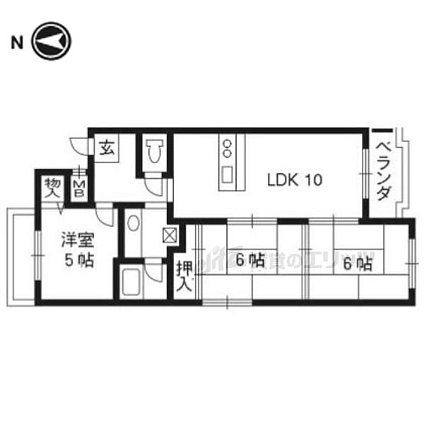 京都府京都市西京区桂千代原町(賃貸マンション3LDK・2階・64.06㎡)の写真 その2