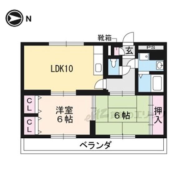 プレミール奥畑 205｜京都府京都市右京区太秦安井奥畑町(賃貸マンション2LDK・2階・53.94㎡)の写真 その2