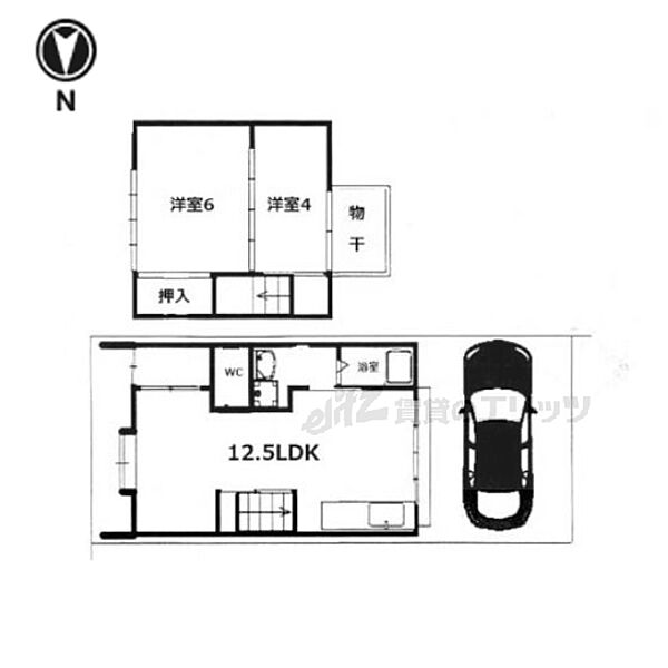 西ノ京御輿岡町21-19貸家 ｜京都府京都市中京区西ノ京御輿岡町(賃貸一戸建2LDK・1階・47.00㎡)の写真 その2