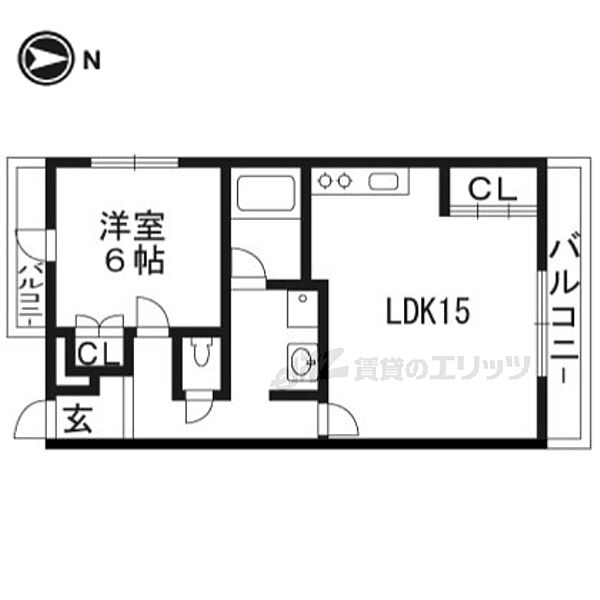 京都府京都市西京区下津林南大般若町(賃貸マンション1LDK・4階・43.74㎡)の写真 その2