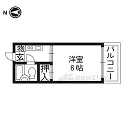 プラザパル 4階1Kの間取り