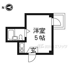 阪急京都本線 桂駅 徒歩9分の賃貸アパート 3階ワンルームの間取り